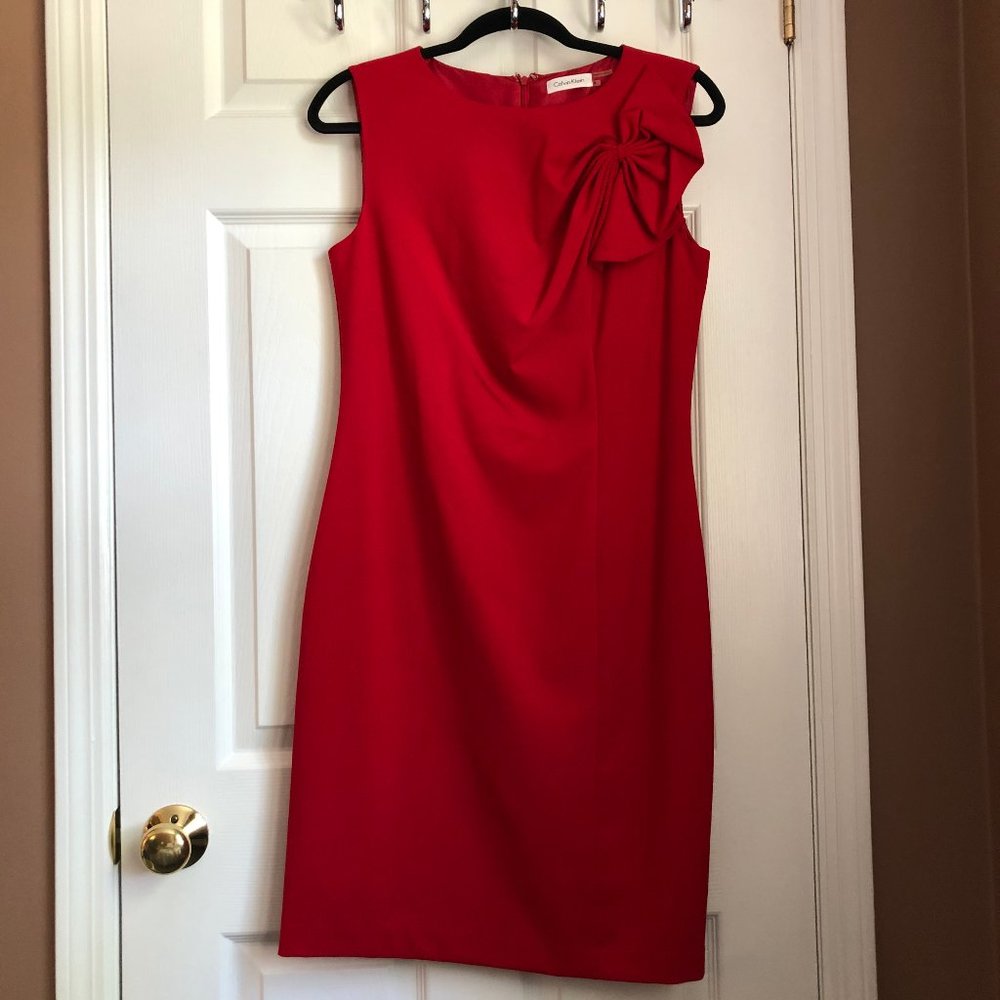 Calvin Klein Red Sleeveless Shift Dress